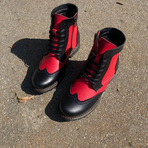 Two-tone Leather Women’s Brogue Boots