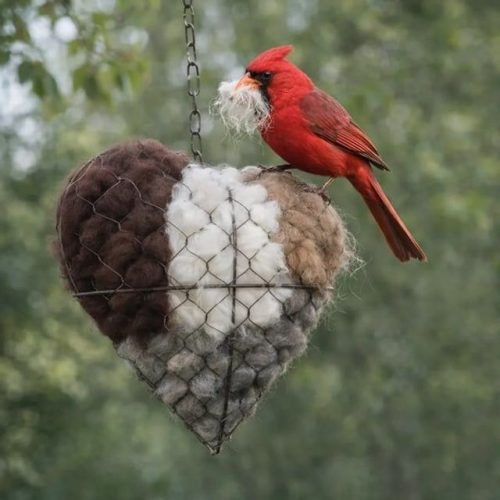 Last Day 50 Off - Handmade Natural Alpaca Fiber Bird Nesting Heartbird Lovers Gi